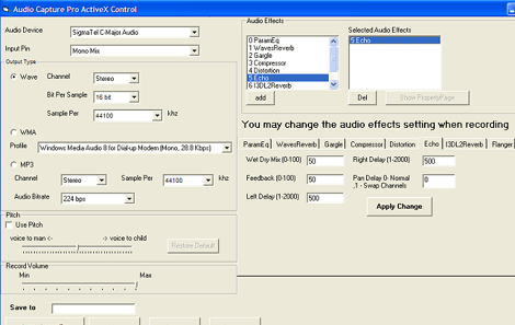 VISCOM Audio Capture Pro ActiveX SDK Screenshot 1