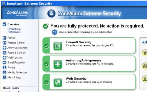 ZoneAlarm Extreme Security Screenshot 1