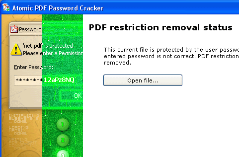 Atomic PDF Password Cracker Screenshot 1