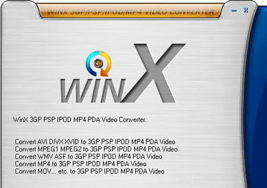 WinX PSP PDA MP4 Video Converter Screenshot 1