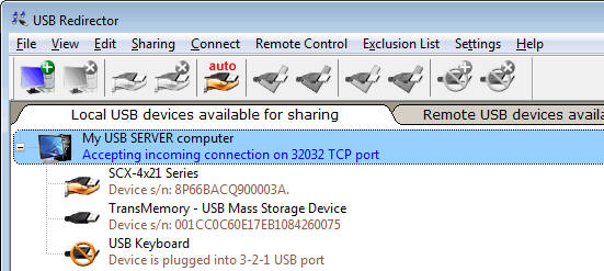 USB Redirector Screenshot 1
