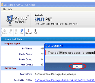 Outlook Split PST Screenshot 1