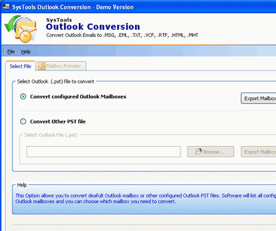 MS Outlook PST Conversion Screenshot 1