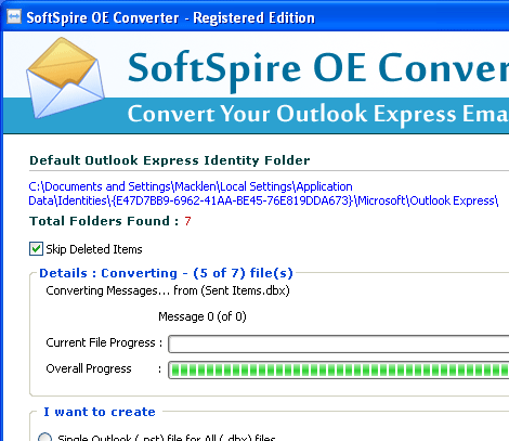 Convert DBX to Outlook Screenshot 1