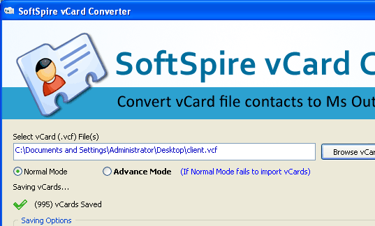 Batch Import vCard to Outlook Screenshot 1