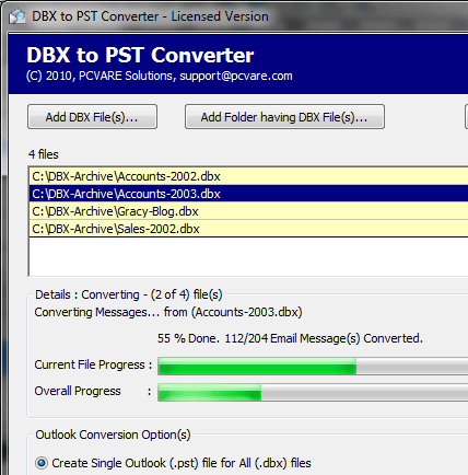 OE DBX to PST Screenshot 1