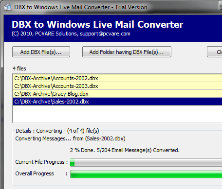 Outlook Express to Windows Vista Mail Screenshot 1