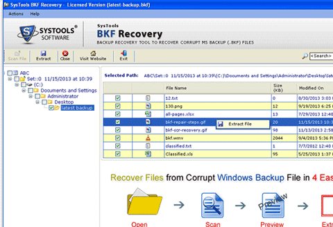 Advanced MS Backup Recovery Software Screenshot 1