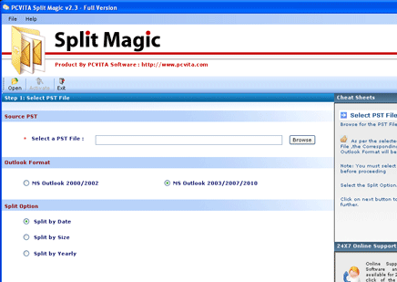 Split Large PST File Repair Screenshot 1