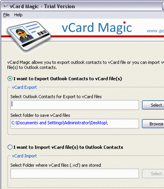 vCard Import into Outlook 2010 Screenshot 1