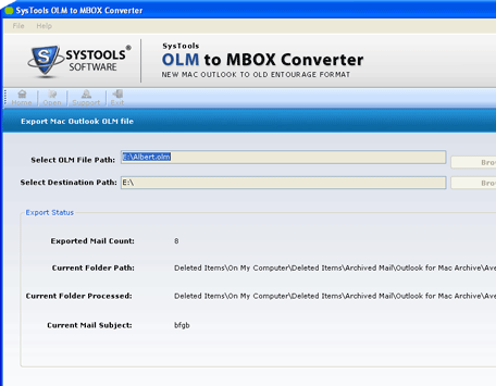 OLM to MBOX Conversion Tool Screenshot 1