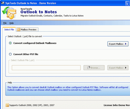 Outlook 2007 Lotus Domino Screenshot 1