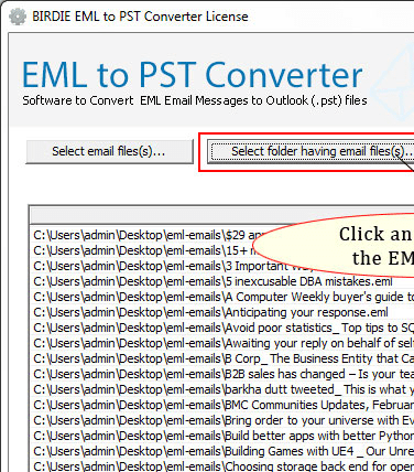 Convert EML to PST Software Screenshot 1