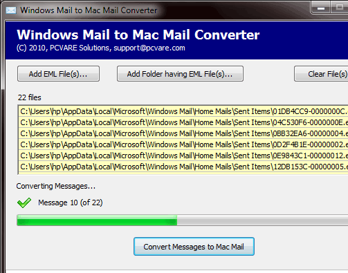 Windows 7 Mail to Thunderbird Import Screenshot 1