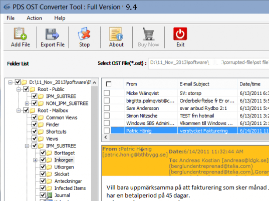 Export OST to PST Utility Screenshot 1