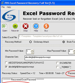 Recover XLS Sheet Password Screenshot 1