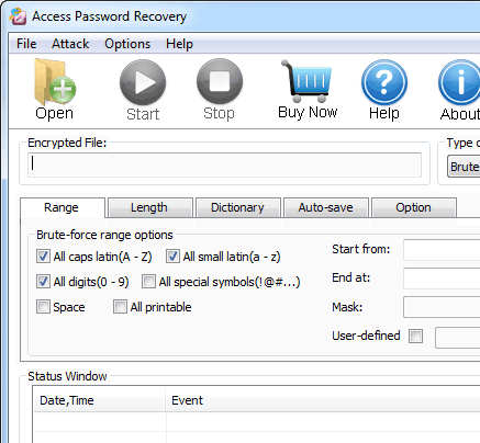 Pwdspysoft Access Password Recovery Screenshot 1