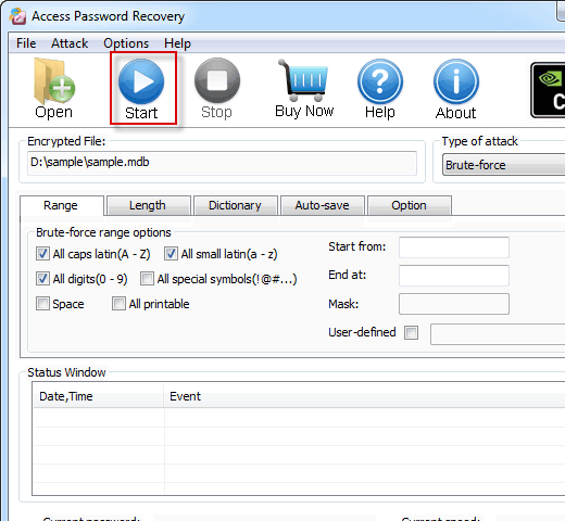 Recover Access Password Screenshot 1