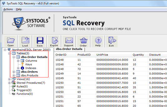Free SQL Database Recovery Software Screenshot 1