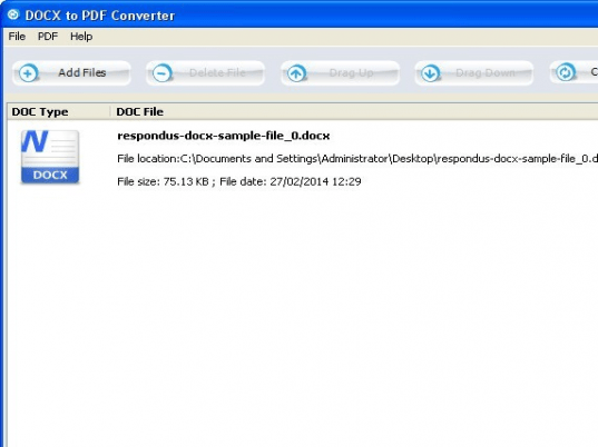 DOCX to PDF Converter Screenshot 1