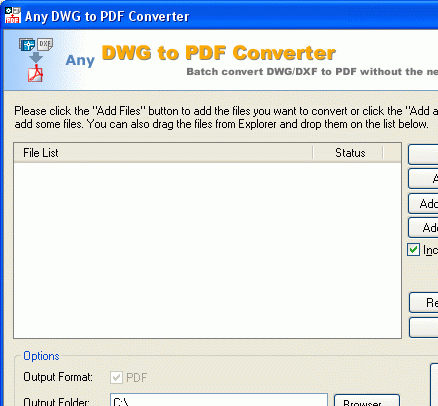 AutoCAD to PDF Converter 2010 Screenshot 1
