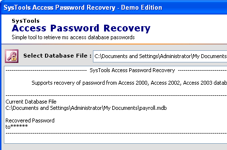 Password Recovery Tool Screenshot 1