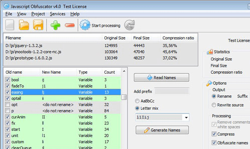 Javascript Compressor Obfuscator Screenshot 1