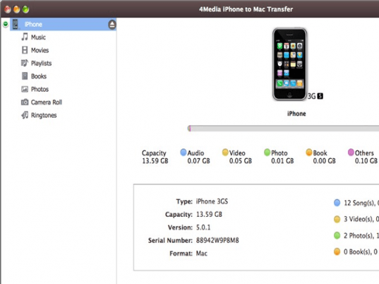 4Media iPhone to Mac Transfer Screenshot 1