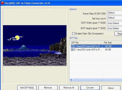 GIF to SWF Batch Converter Screenshot 1