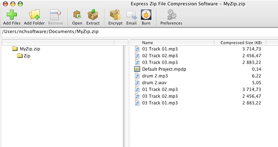 Express Zip Free Mac Compression Software Screenshot 1