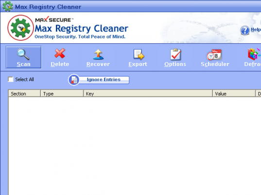 Max Secure Registry Cleaner Screenshot 1