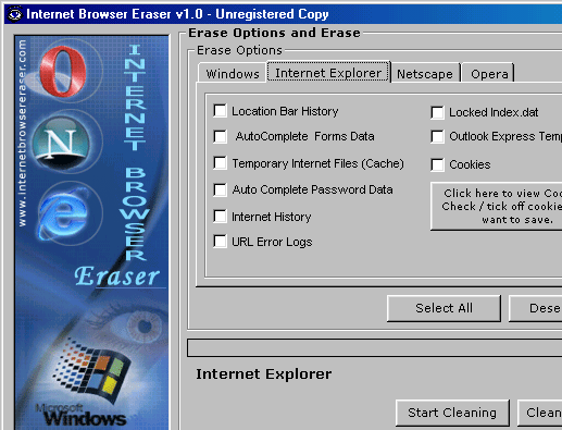Internet Browser Eraser Screenshot 1