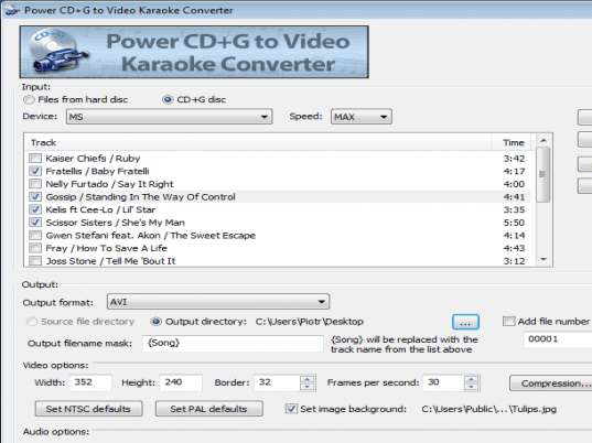 Power CD+G to Video Karaoke Converter Screenshot 1