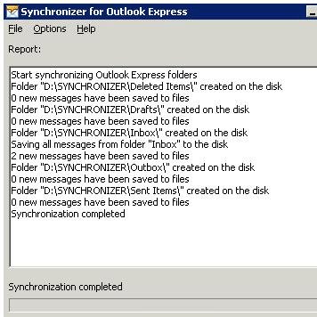 Message Synchronizer for Outlook Express Screenshot 1