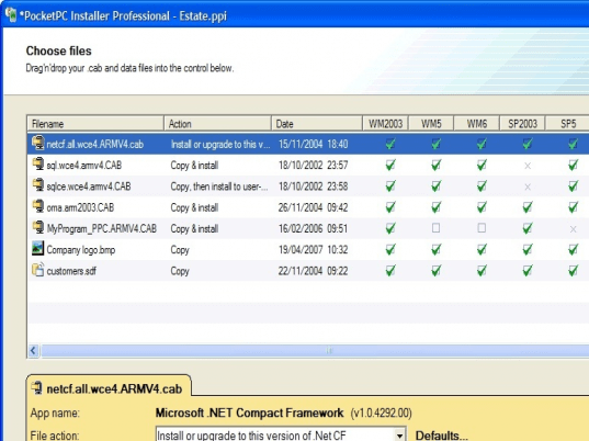 PocketPC Installer Professional Screenshot 1