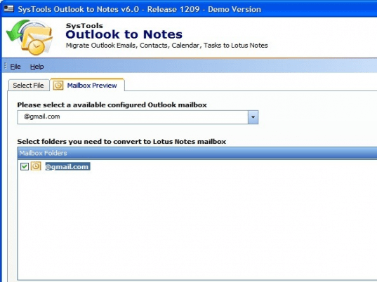 SysTools Outlook to Notes Screenshot 1