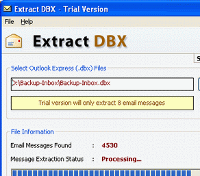 Transfer DBX Files to Windows Mail Screenshot 1