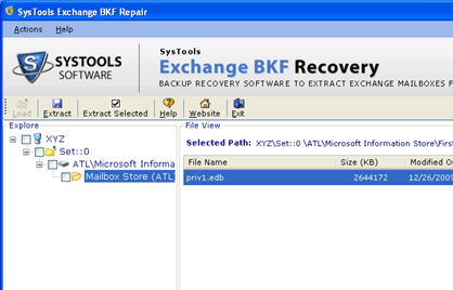 Exchange BKF Extractor Screenshot 1