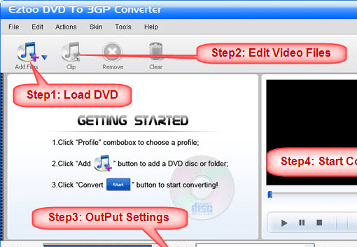 Eztoo DVD To 3GP Converter Screenshot 1