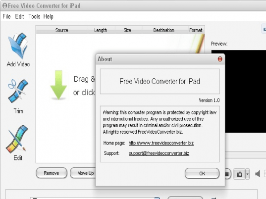 Free Video Converter for iPad Screenshot 1