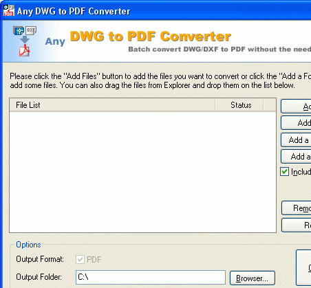 AutoCAD to PDF Converter 2011.4 Screenshot 1