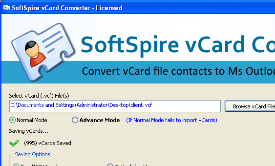 vCard to Salesforce Screenshot 1