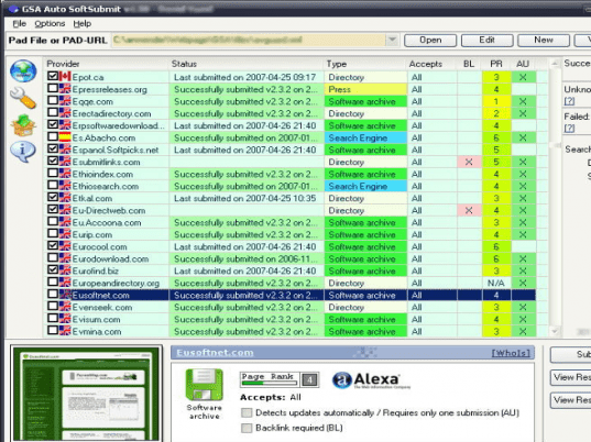 GSA Auto SoftSubmit Screenshot 1