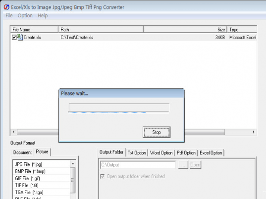 Excel to Image Jpg Bmp Tiff Converter Screenshot 1