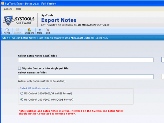 Migrate Lotus Notes Databases Screenshot 1
