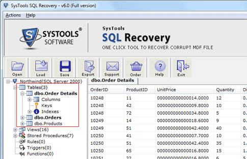 File Extension SQL Database Repair Screenshot 1