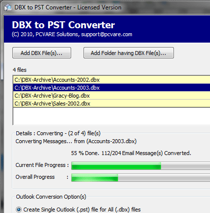 Multiple DBX to PST Screenshot 1