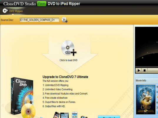 CloneDVD Studio Free DVD to iPad Ripper Screenshot 1