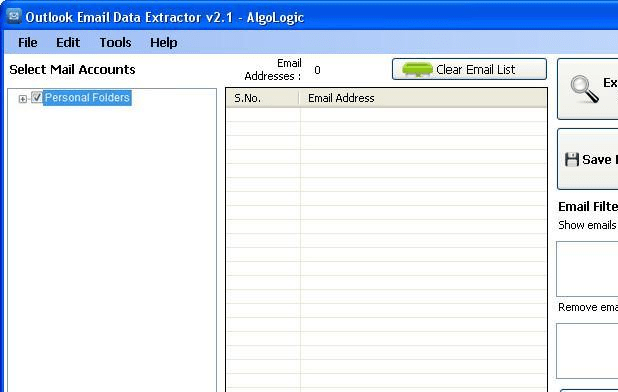 Outlook Email Data Extractor Screenshot 1