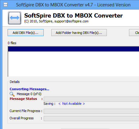 DBX to MBOX Converter Screenshot 1